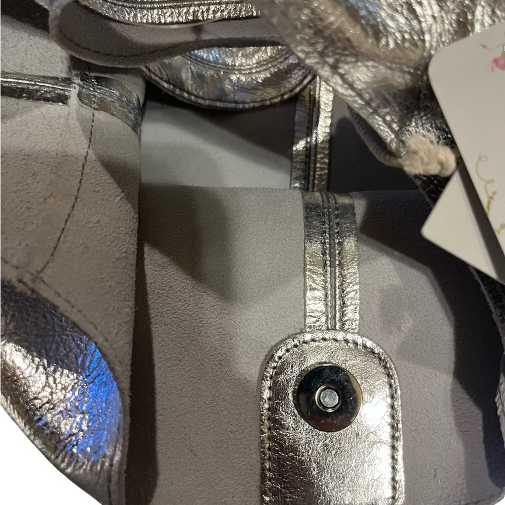 Silver Haute Hippie Hobo Bag -  Leather Festival Hobo Bag w/ Matching Mini Bag - Picture 3 of 3